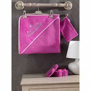 Полотенце-уголок и варежка Little Princess из 100% хлопка (Kidboo, 00-0011704)